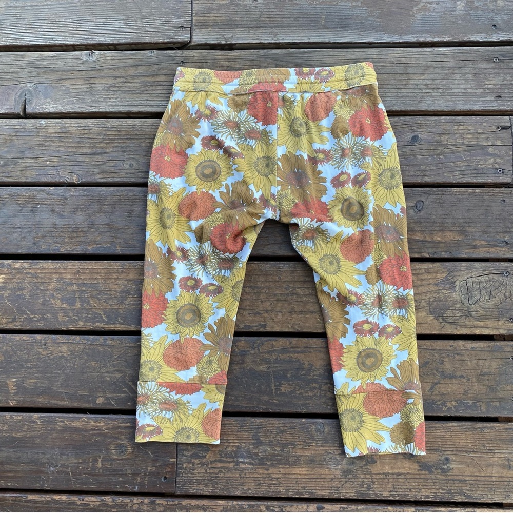 Kate Quinn floral print crop joggers pj’s 70’s print sunflower - Picture 2 of 3